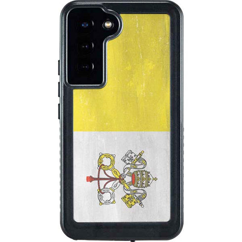 Vatican City Flag Distressed Galaxy S23 Plus Waterproof Case